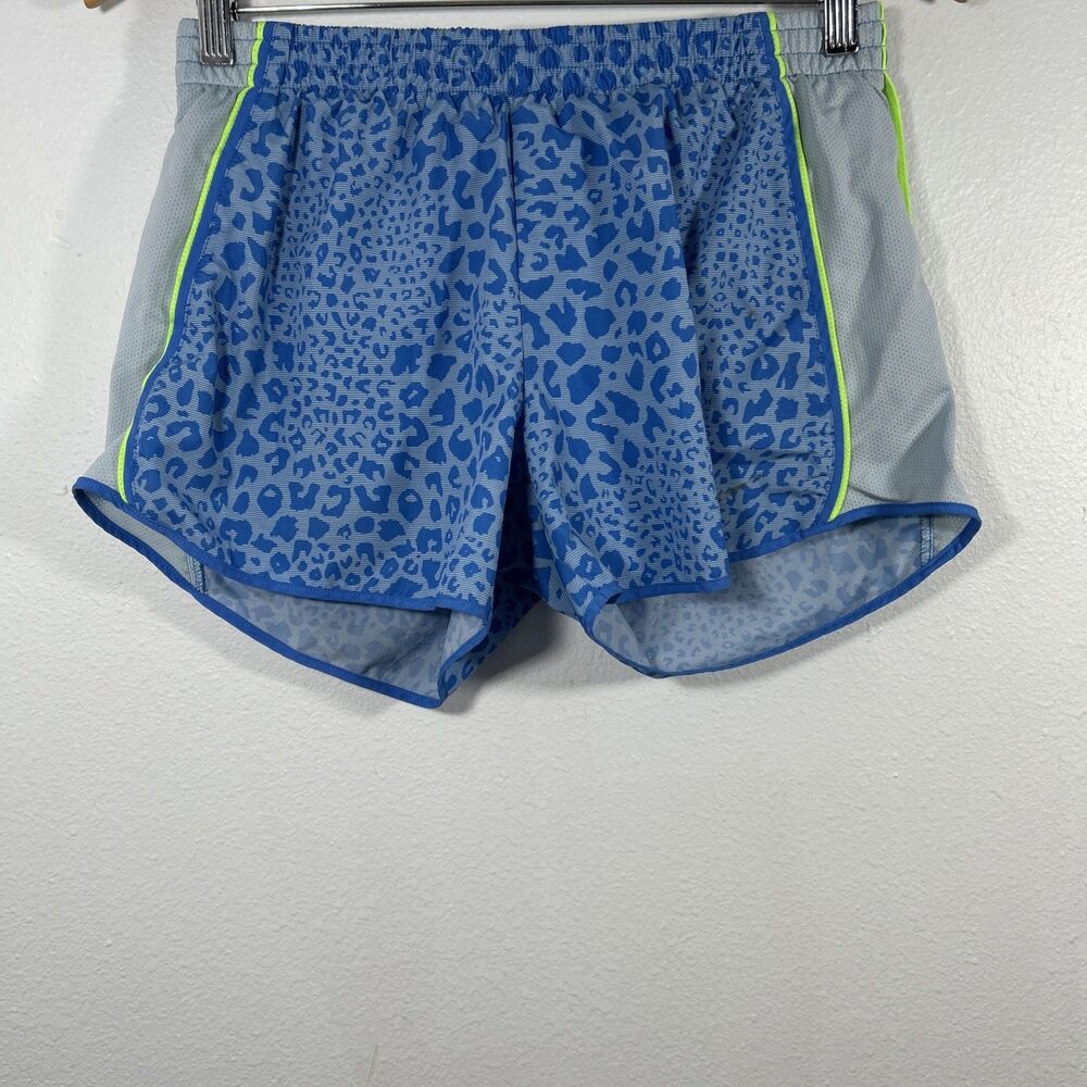 Nike Dri Fit Shorts Womens M Blue Leopard‎ Lined Running